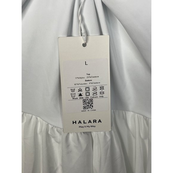 Halara Dress Fit and Flare Mini Short Large Women White Sleeveless Casual Stretc - Picture 11 of 13